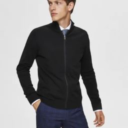 Selected Homme Black Cotton Regular Fit Sweatshirt-image-76