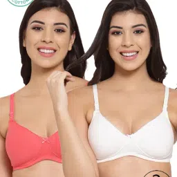 Inner Sense Pink & White Full Coverage T-Shirt Bra - Pack of 2-picture-28