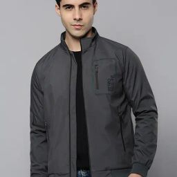 SHOWOFF Grey Comfort Fit Printed Jacket-image-49
