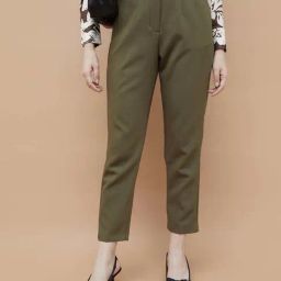 Code By Lifestyle Green Regular Fit Trousers-image-91