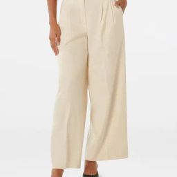 Forever New Cream Relaxed Fit High Rise Pleated Pants-image-51