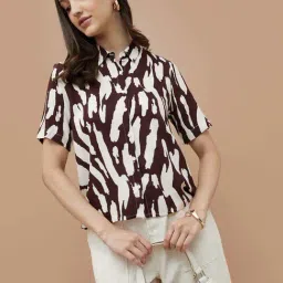 Fame Forever By Lifestyle Dark Brown Regular Fit Printed Shirt-picture-35