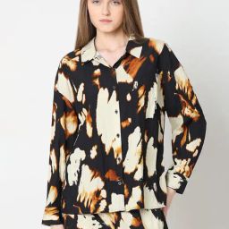 Vero Moda White & Black Printed Shirt-image-77