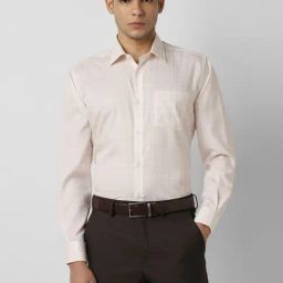 Van Heusen Beige Regular Fit Checks Shirt-image-94