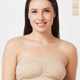NOIRA Pack Of 3 Half Coverage Lightly Padded Seamless Bandeau BraWith All Day Comfort-picture-4