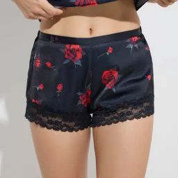 Wunderlove by Westside Black Rose Design High-Rise Shorts-picture-36