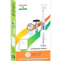 MCP Oxygen Flow Meter Adjustment Valve Regulator with Rota Meter and Humidifier Bottle (Clear) image 2