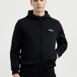 United Colors of Benetton Navy Regular Fit Hooded Jacket-image-40