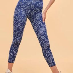 Enamor Blue Floral Print Sports Tights-image-23