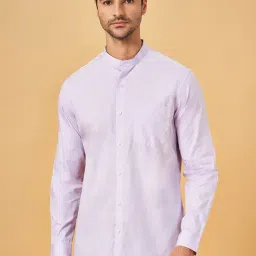 Peregrine By Pantaloons Pale Lilac Slim Fit Shirt-picture-27