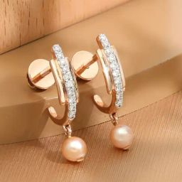 Malabar Gold and Diamonds 18k Rose Gold Drop Earrings-picture-15