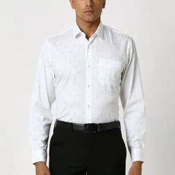 Peter England White Slim Fit Printed Shirt-picture-10