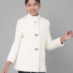 Crimsoune Club Kids White Self Pattern Full Sleeves Coat-image-47