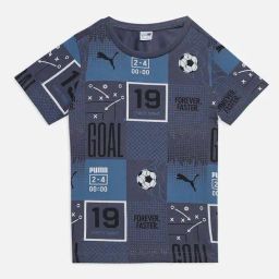 Puma Boys Grey Cotton Printed T-shirts-image-27