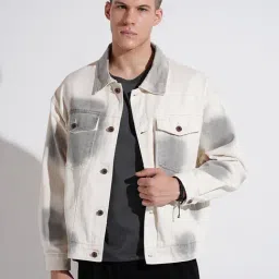 SHOWOFFFF Off White Denim Tie - Dye Regular Fit Jacket-picture-39