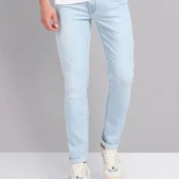 AD by Arvind Light Blue Skinny Fit Lightly Washed Jeans-image-38