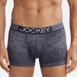 Jockey MM08 Navy Microfiber Trunks with Breathable Mesh & Stay Dry Technology (Prints May Vary)-picture-1