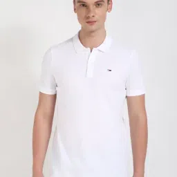 Tommy Hilfiger White Cotton Slim Fit Polo T-Shirt-picture-2