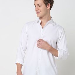 R&B Spread Collar Long Sleeves Cotton Shirt-image-59
