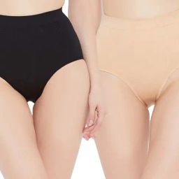 Secrets By ZeroKaata Beige & Black Plain Tummy Shapewear - Pack Of 2-image-15