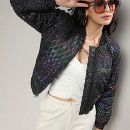 Campus Sutra Black Printed Jacket-picture-31