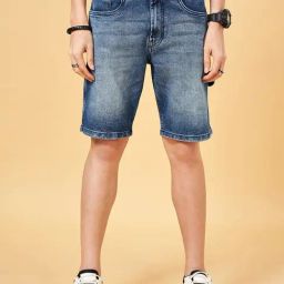 Sf Jeans By Pantaloons Blue Regular Fit Denim Shorts-picture-19