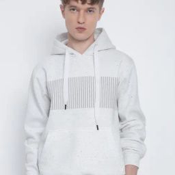 Showoff White Cotton Slim Fit Striped Hooded Sweatshirt-picture-34