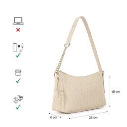 Fastrack CL7 Beige Textured Medium Shoulder Handbag image 4