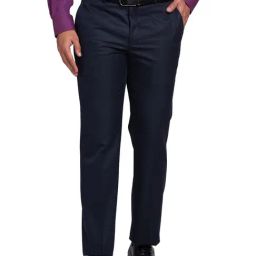 Park Avenue Blue Regular Fit Trousers-image-59