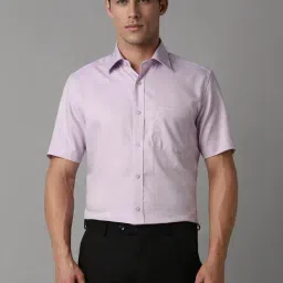 Louis Philippe Purple Cotton Regular Fit Printed Shirt-picture-9