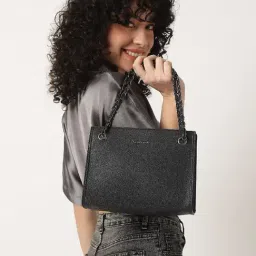 Fastrack CL7 Black Solid Medium Shoulder Handbag-image-12