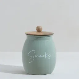 Westside Home Mint Snacks Canister With Wooden Lid-image-86