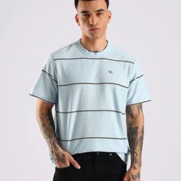 Calvin Klein Jeans Light Blue Cotton Comfort Fit Striped T-Shirt-picture-3