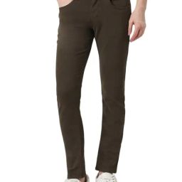 Peter England Brown Cotton Slim Fit Jeans-image-19