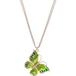C. Krishniah Chetty Group Graceful Green Butterfly Pendant Adorned with White Cubic Zirconia-image-64