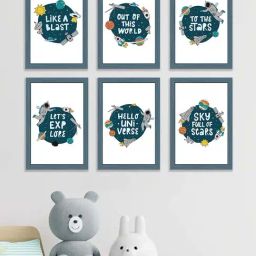 Art Street Blue & Green Hello Universe Like A Blast Wall Art Prints - Set of 3-image-15