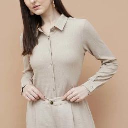 Code By Lifestyle Beige Regular Fit Shirt-image-46