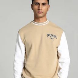 Puma SQUAD Beige Cotton Regular Fit Colour Block Sweatshirt-image-17