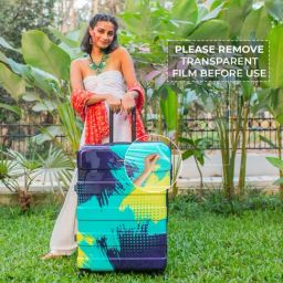 Nasher Miles Jet Set Go Real Hard-Sided Polycarbonate Printed Set of 3 Teal Indigo Trolley Bag-image-29