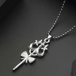 Bold by Priyaasi Holy Trishul Silver-Plated Beaded Pendant Chain for Men-image-95