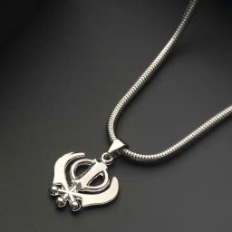 Bold by Priyaasi Khanda Pendant with Silver-Plated Chain for Men-image-2