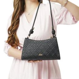 Lavie Black Textured Small Shoulder Handbag-picture-19