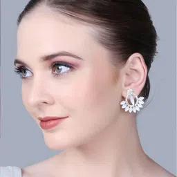 OPUS GEMS Artificial Stones Studded Center Eye Teardrop Shaped Studs-picture-7