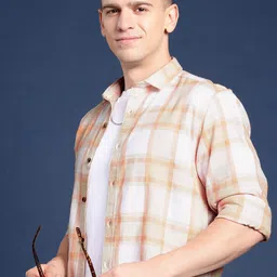 Mast & Harbour Men Standard Tartan Checked Cotton Casual Shirt-picture-6
