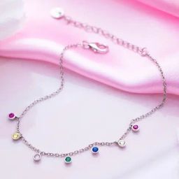 Zavya Dazzling Cascade Rhodium-Plated CZ 925 Sterling Silver Drop Bracelet-image-19