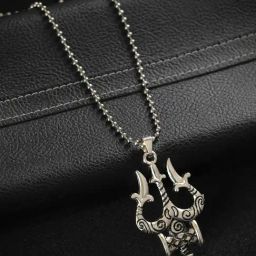 Bold By Priyaasi Mighty Trishul Silver-Plated Pendant for Men-image-93