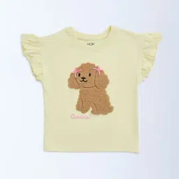 HOP Kids by Westside Yellow Animal Design Cotton Top-picture-4