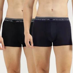 United Colors Of Benetton Blue & Black Regular Fit Trunks - Pack Of 2-picture-32