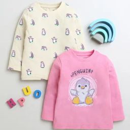 Bumzee Girls Multi Cotton Printed T-Shirt (Pack of 2)-16