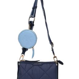Anne Klein Blue Solid Cross Body Bag with Pouch-17